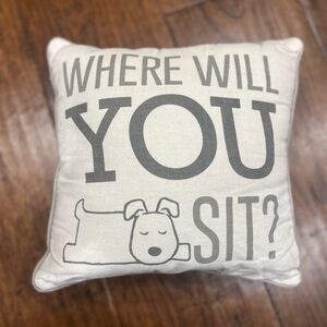 Gray and White Decorative Pillow